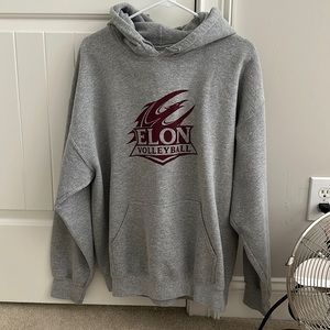 Grey Elon University Volleyball hoodie